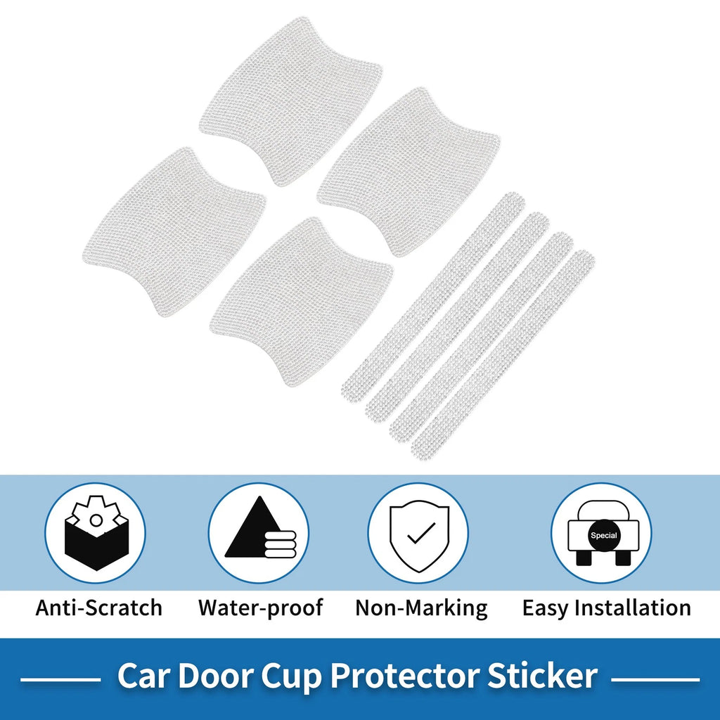 Door Handle Scratch Protector for Universal Use (8x10cm) - White