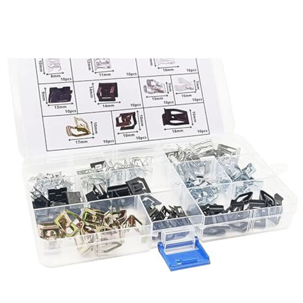 100 Pcs U Clip Selection Pack for Automotive Applications