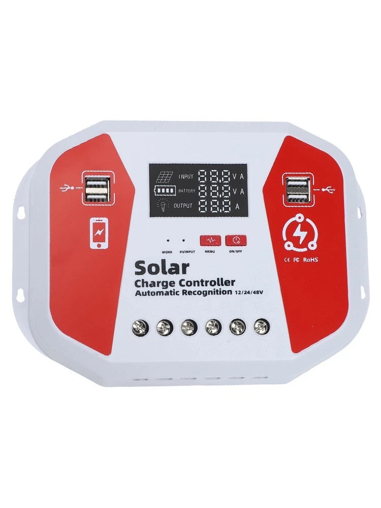 60A Solar Charge Controller for 12V 24V 48V Systems with LCD Display