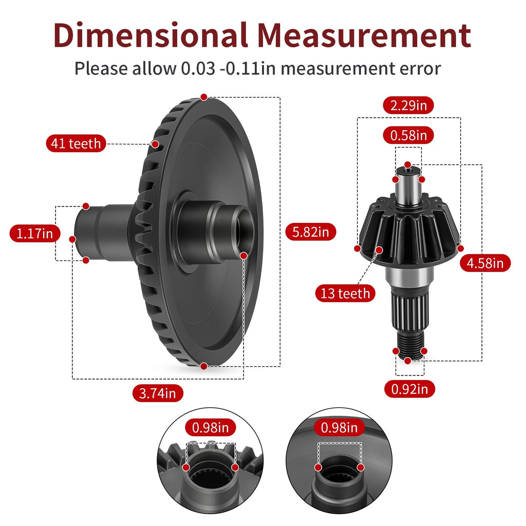 Rear Differential Gear Ring Pinion for Honda TRX420FA5/FA6 Rancher 420 (2015–2024)