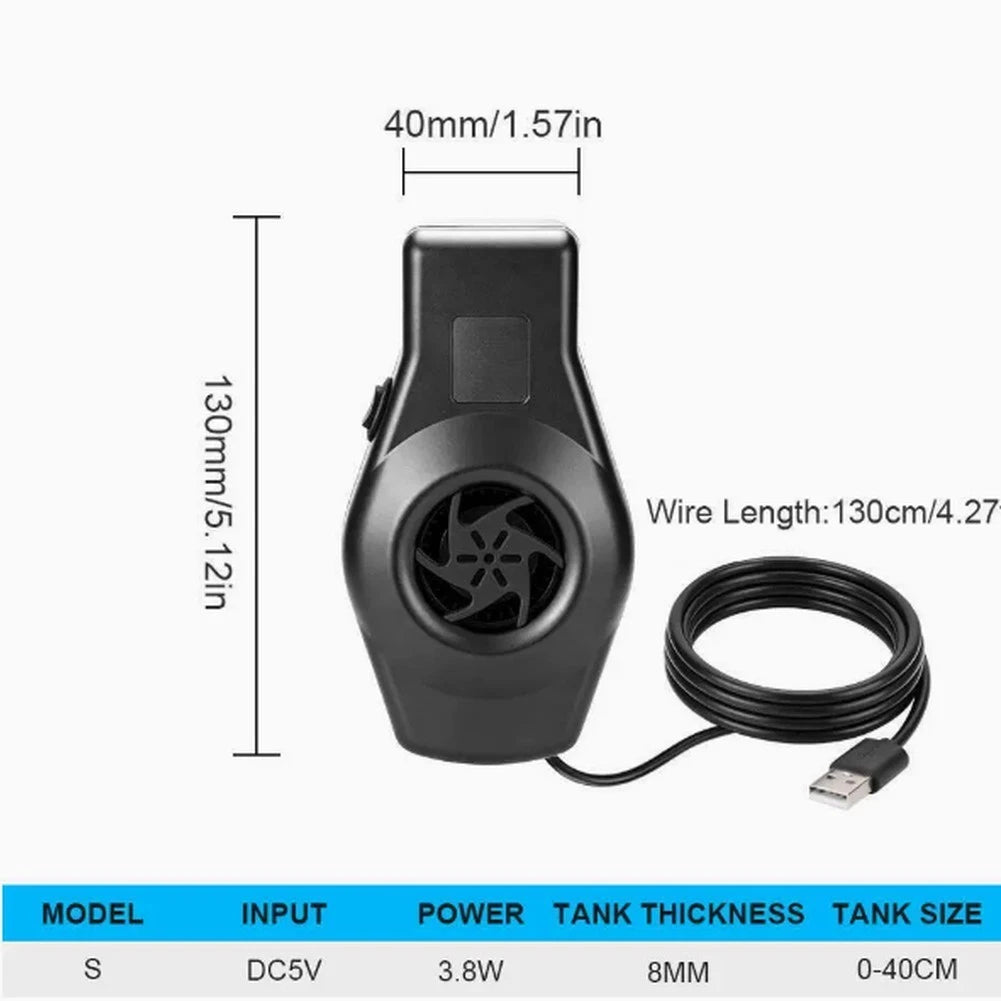 USB aquarium fan with 2-speed adjustment for small tanks