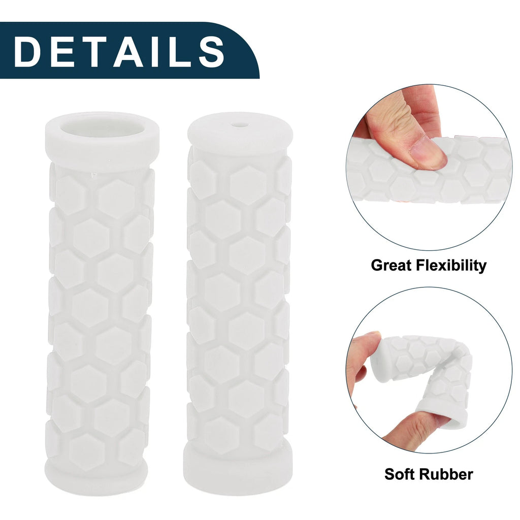 Handlebar Grips 102mm Replacement Lightweight MTB End Covers for Bike White (1 Pair)