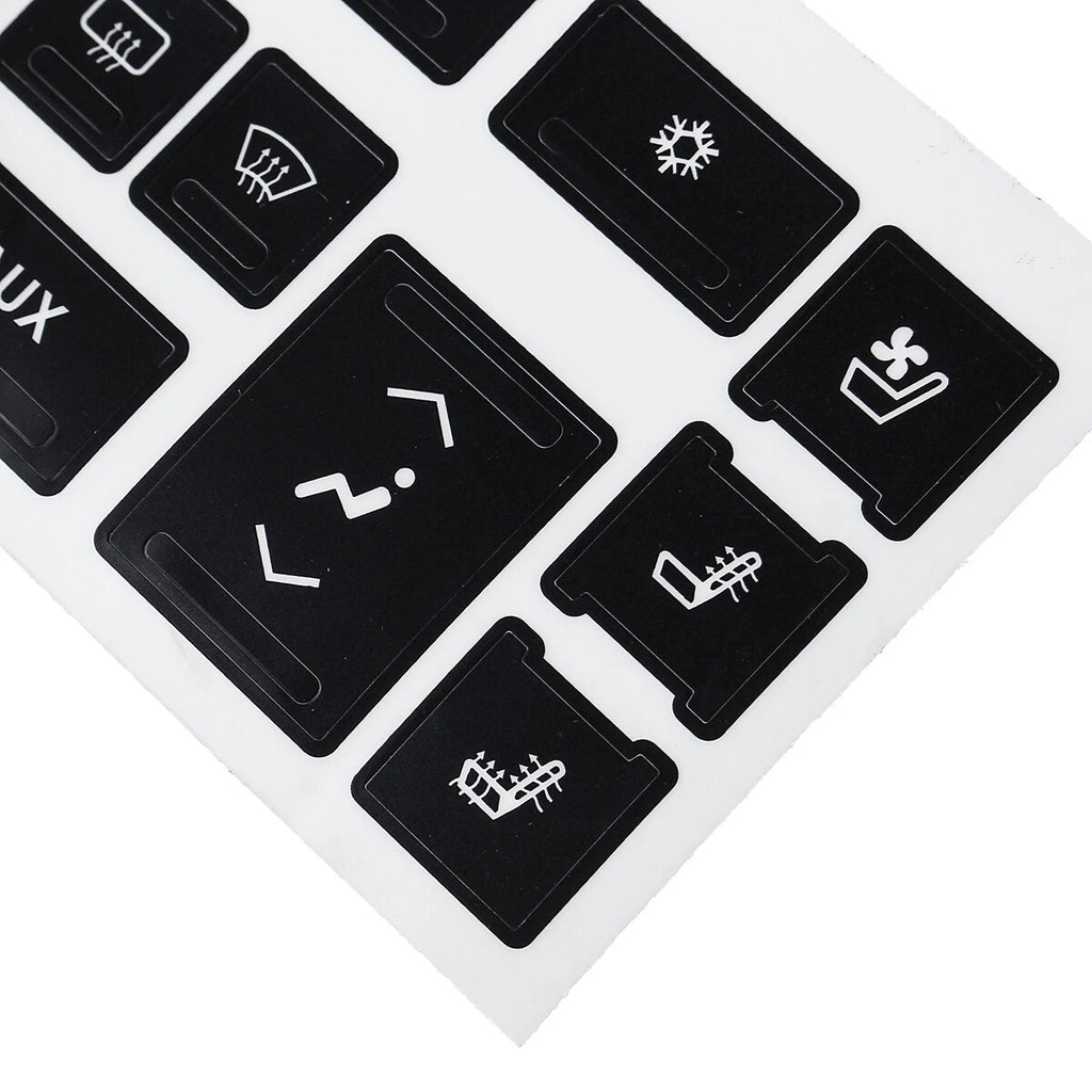 A/C Climate Control Button Repair Decals for Cadillac Escalade (2007–2014) Matte Black