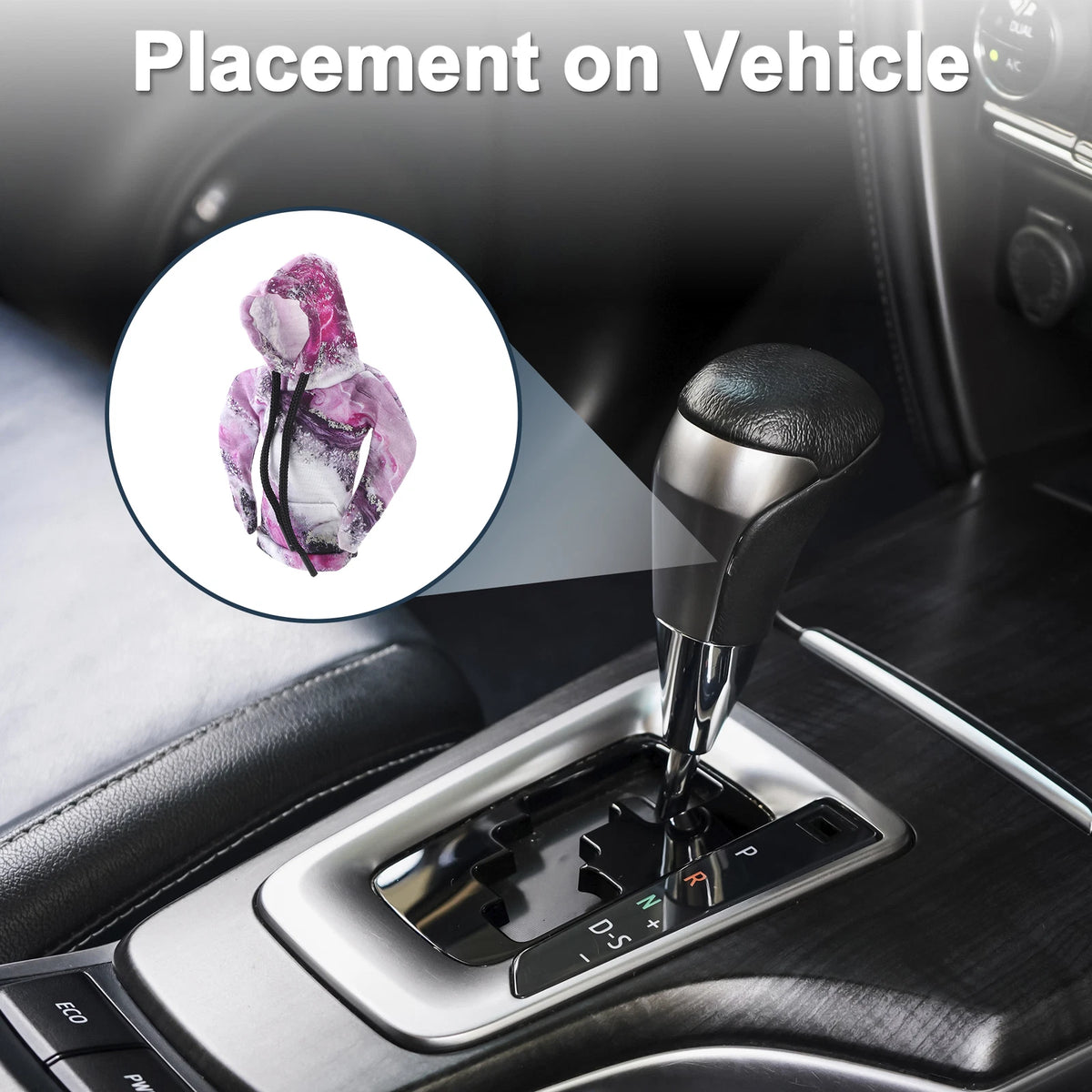 Gear Shift Knob Cover for Universal Car SUV Truck (3D Texture, Purple/Grey)
