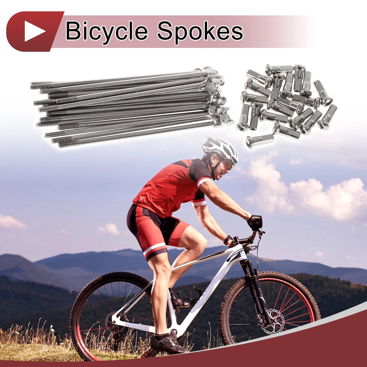 Bike Wheel Spokes Replacement 78mm Set for 13G Bicycle (304 Stainless)