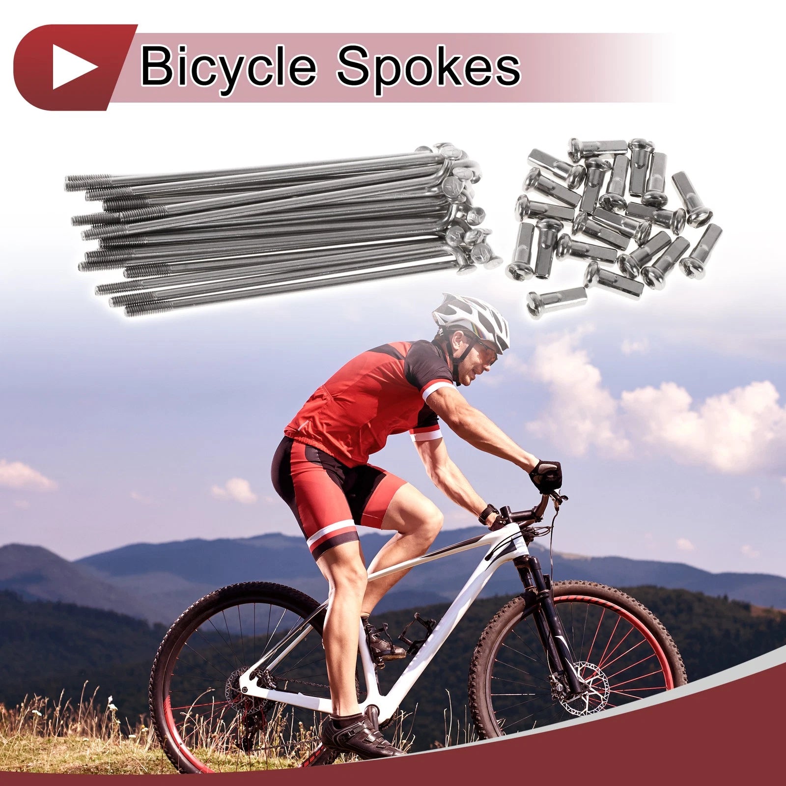 Bike Wheel Spokes Replacement 78mm Set for 13G Bicycle (304 Stainless)