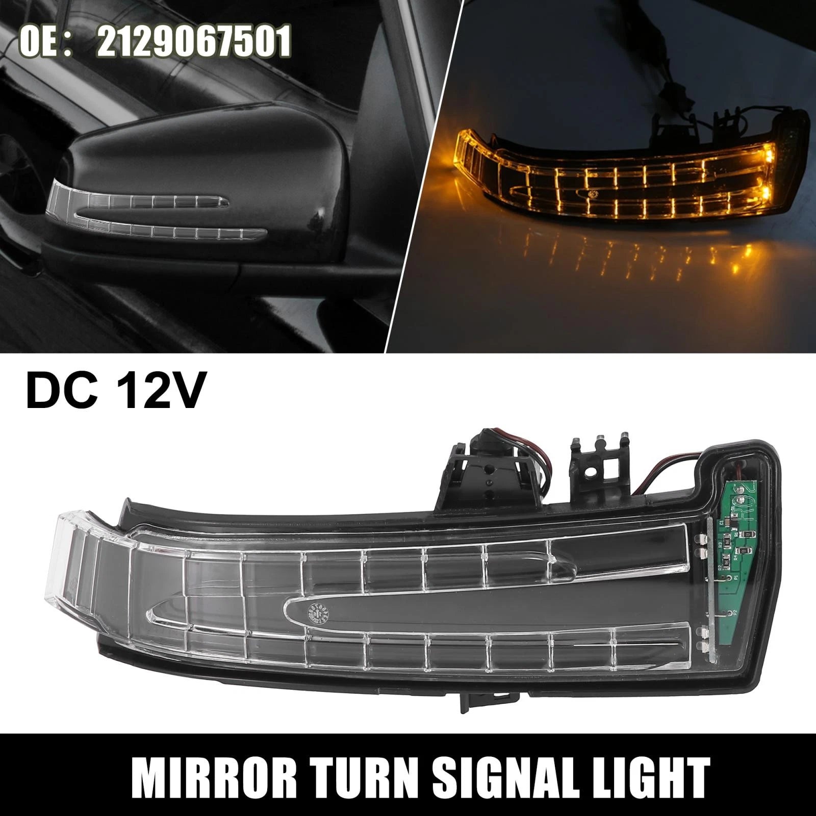 Right Side Mirror Turn Signal Indicator Light Replacement for Mercedes W204 W212 (2008–2016)