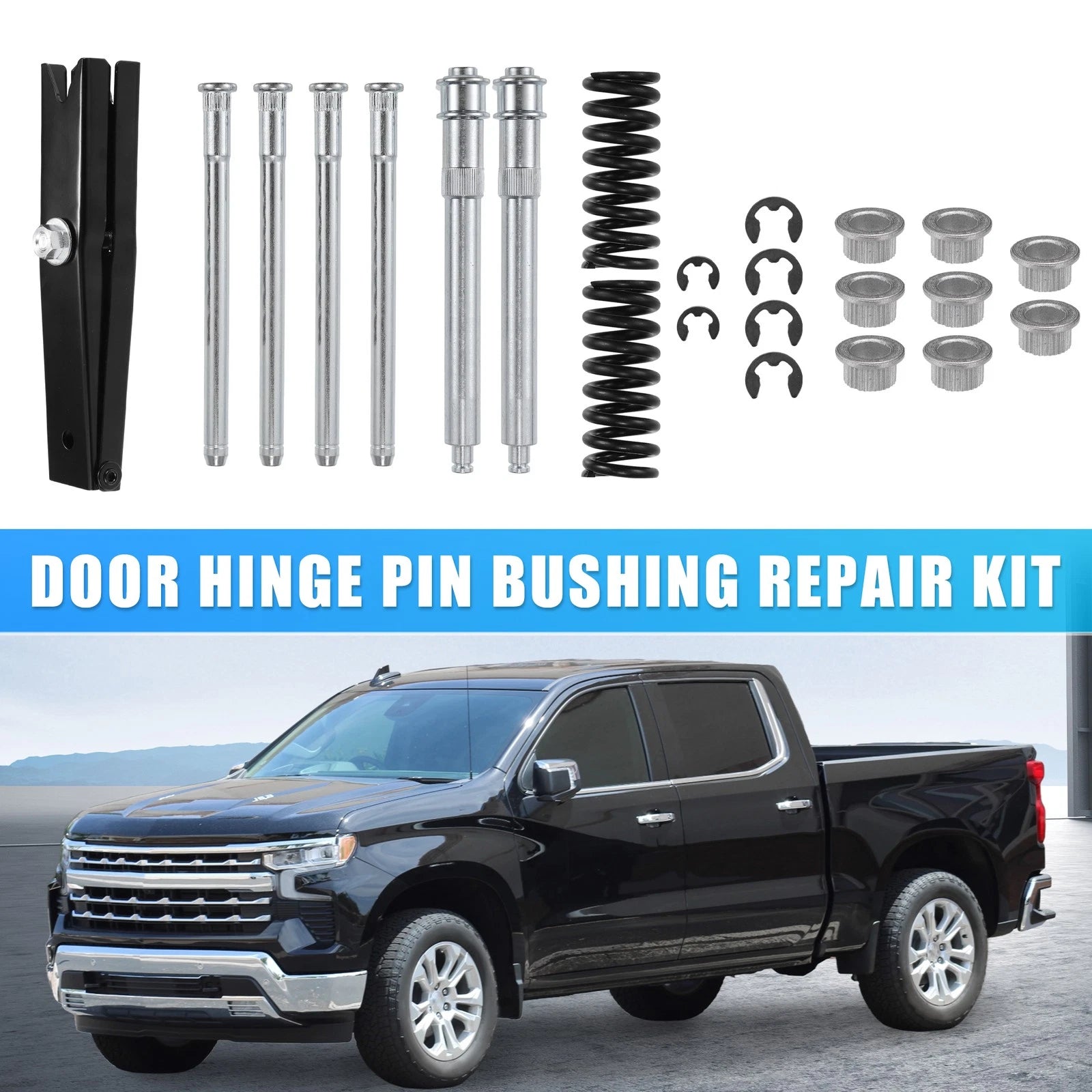 Door Hinge Pin Bushing Repair Set with Spring for Chevrolet Tahoe (1995–2000)