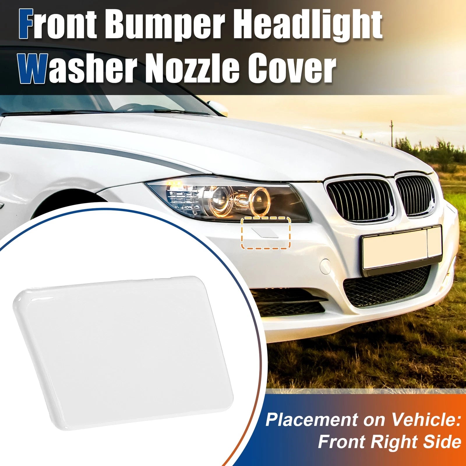 Front Right Bumper Washer Nozzle Cover Replacement for BMW 3 Series E90 E91 (2005–2013)