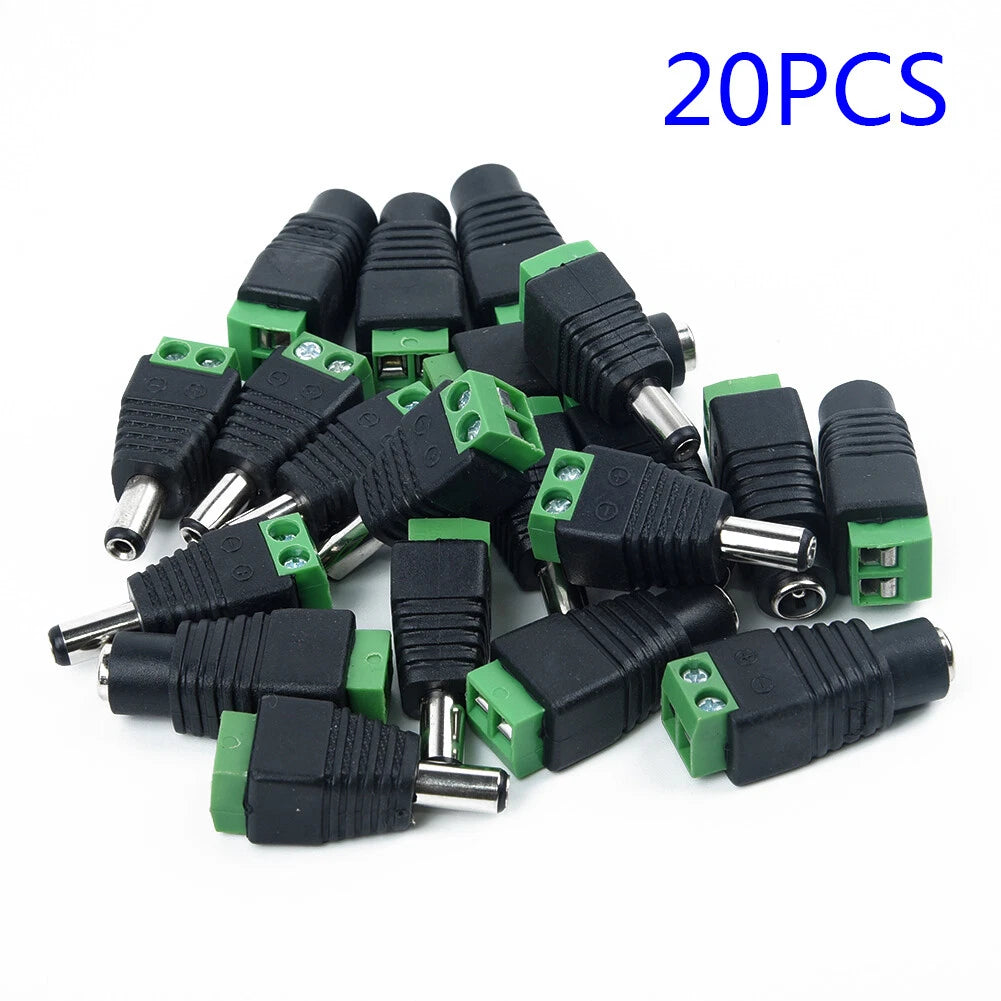 20pcs DC Female Male Power Jack Solder Terminal Connectors for CCTV