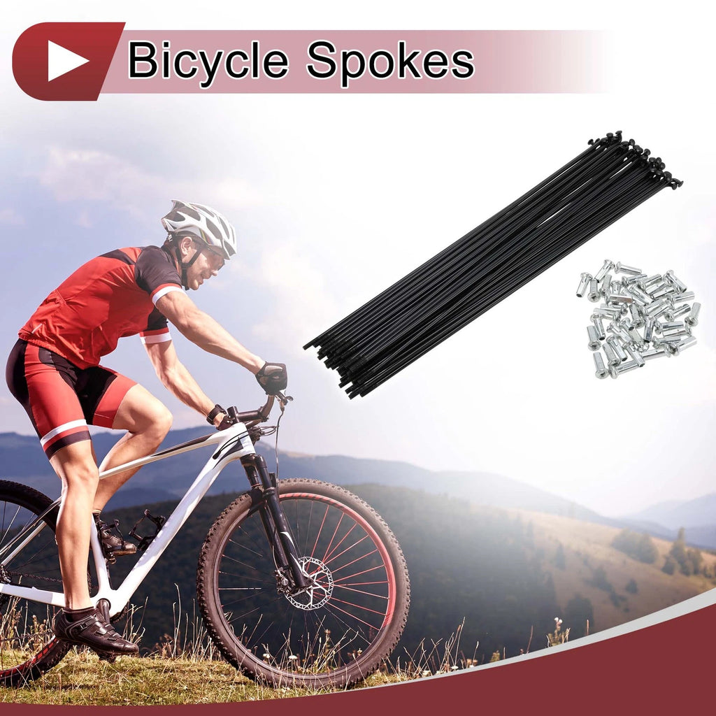 Bicycle Spokes 205mm Carbon Steel Black for 13G 38 Set