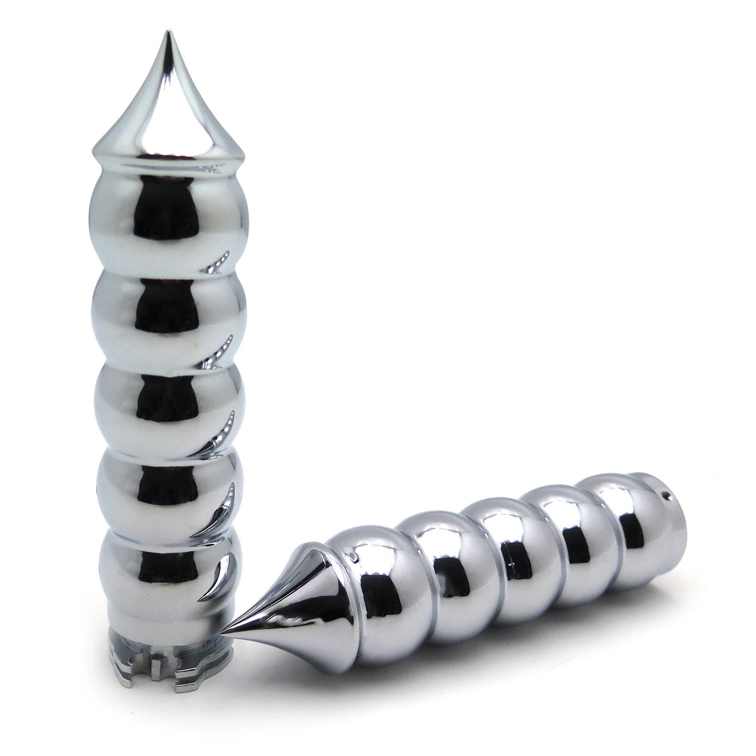 Chrome Bubble Spike Hand Grips for Harley Davidson XL (1996–2003)