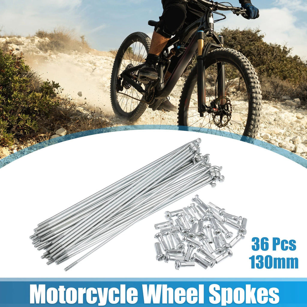 14G J Bend Bicycle Spokes Galvanized with Nipples 130mm for All Bikes (Any Year)