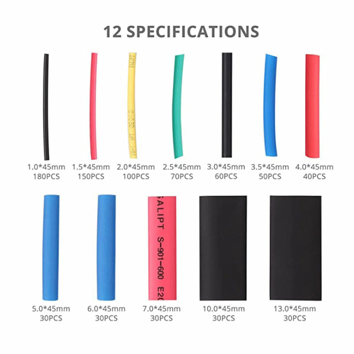 Heat Shrink Tubing Sleeve Kit for Automotive Electrical (Assorted Sizes)