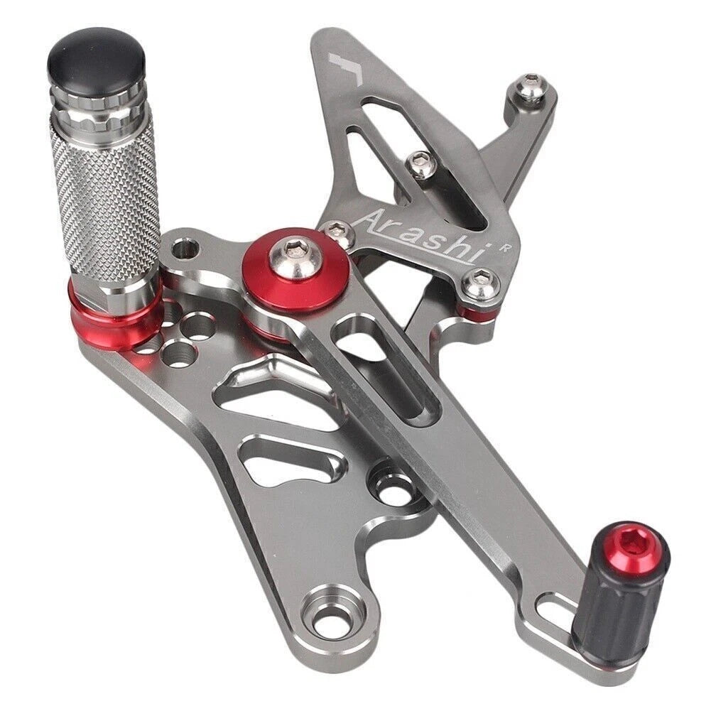 Adjustable Rearset Footpegs for Suzuki GSXR1000 (2009–2016) Grey