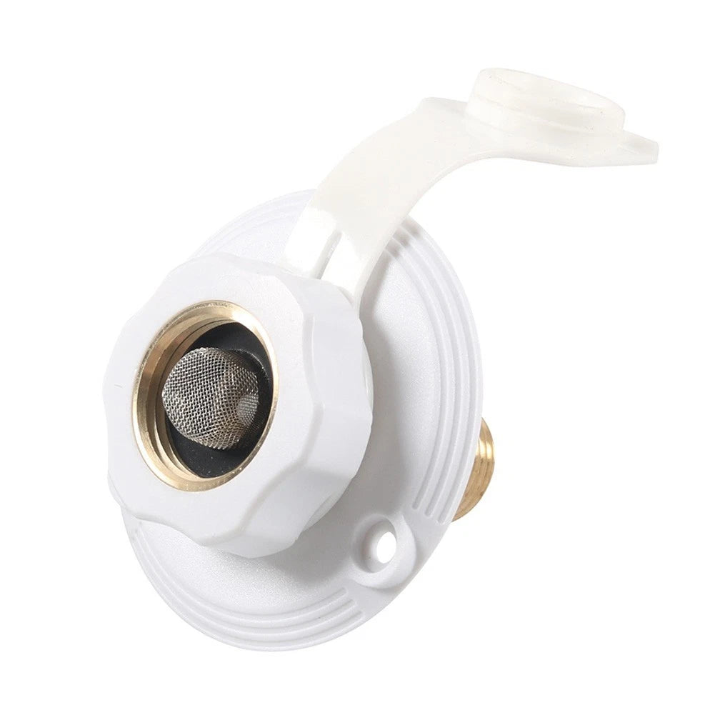 One-Way Brass Water Inlet Valve for RV Camper Boat (1/2 inch, 3/4 inch Thread)