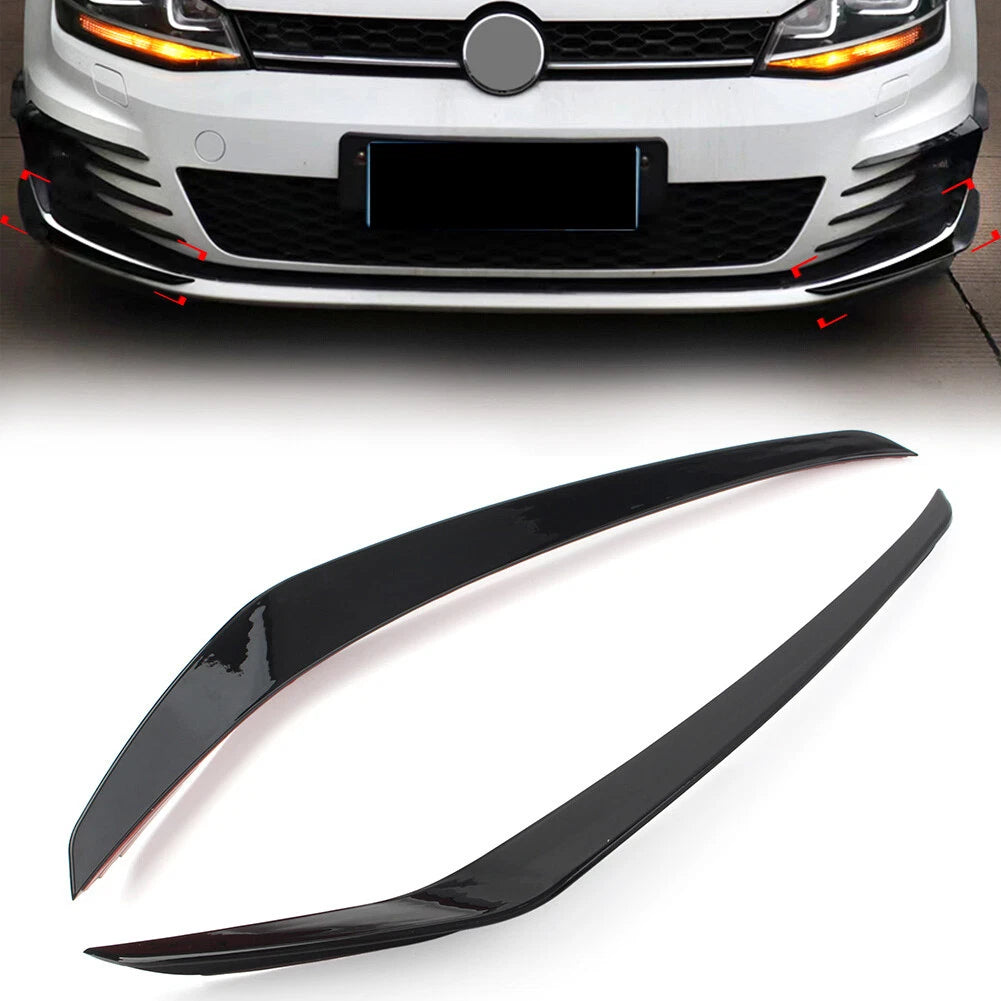 1 Pair Front Bumper Side Air Vent Trim for VW Golf 7 (2013–2016) Glossy Black