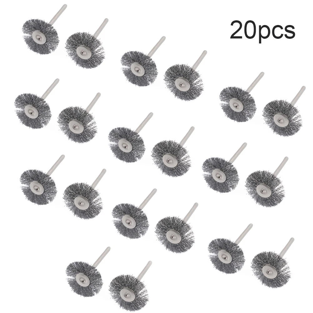 20pcs 25mm Wire Wheel Polish Brushes for Rotary Grinder Accessories