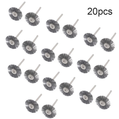 20pcs 25mm Wire Wheel Polish Brushes for Rotary Grinder Accessories