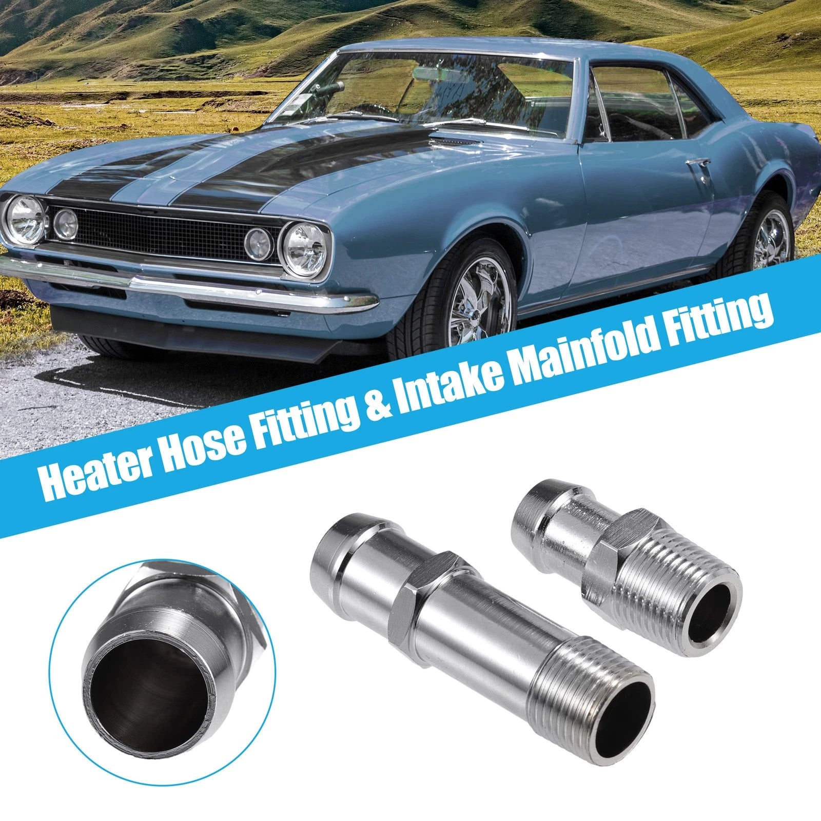 Heater Hose Fittings Replacement 1/2 NPT for Chevy Silverado (2007–2013)