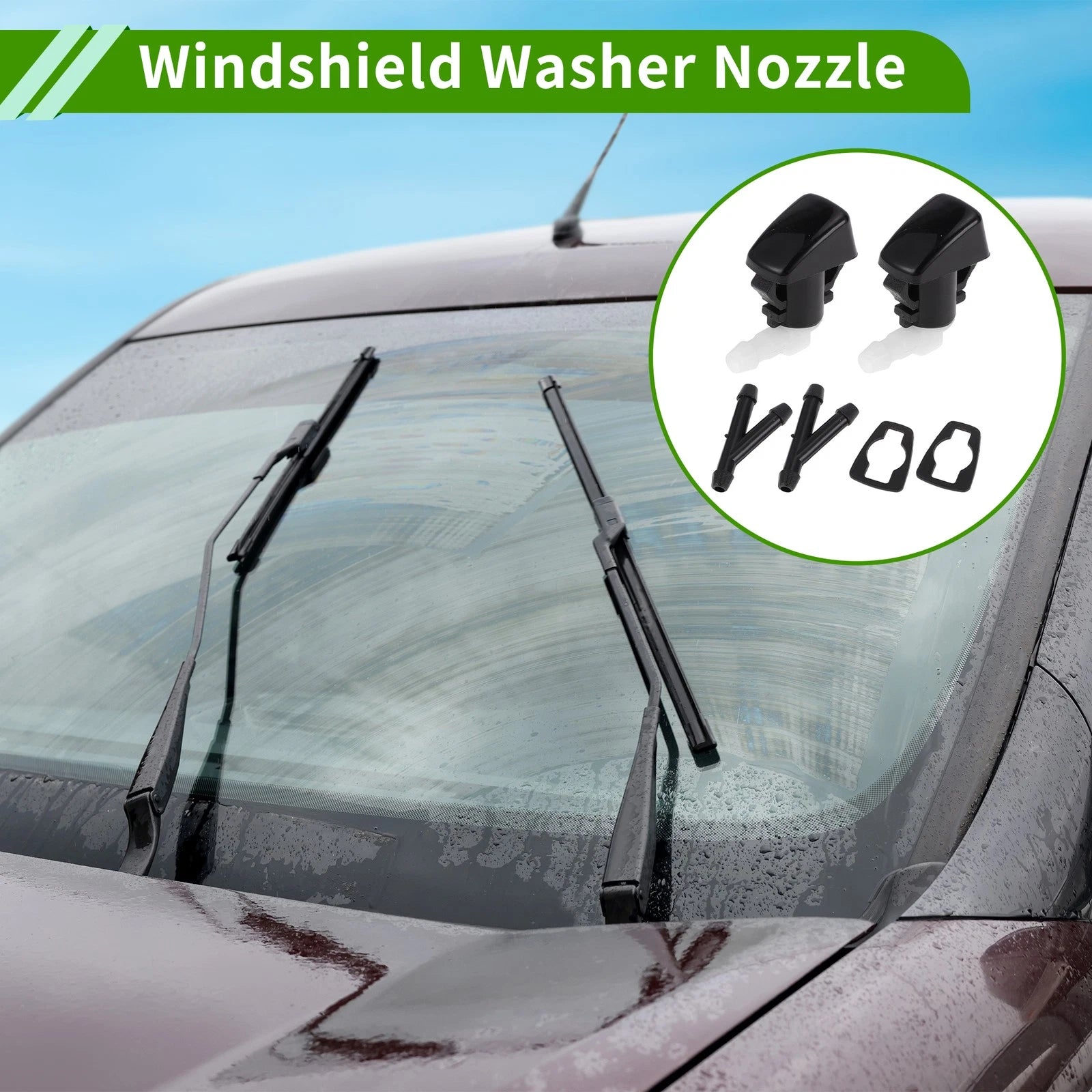 Windshield Washer Nozzle 2Pcs Hose Connector for Chevrolet (2013–2017)