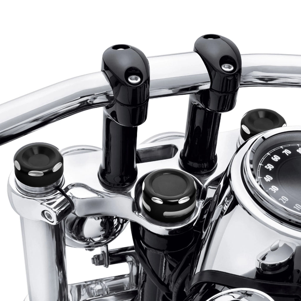Fork Stem Upper Nut Bolt Covers for Harley Dyna Fat Bob FXDF (2006–2017)