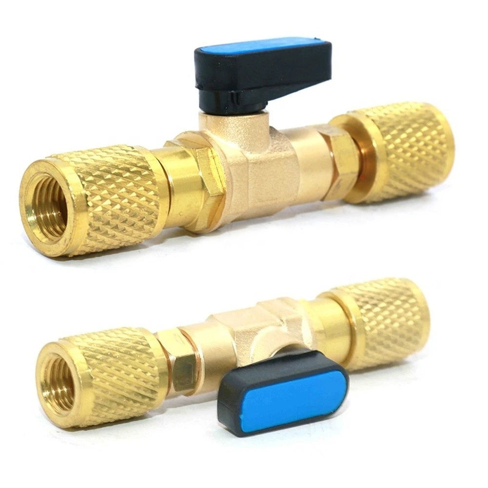 Brass Aircon Charging Valve for Universal Applications (1/4 NPT Threads)