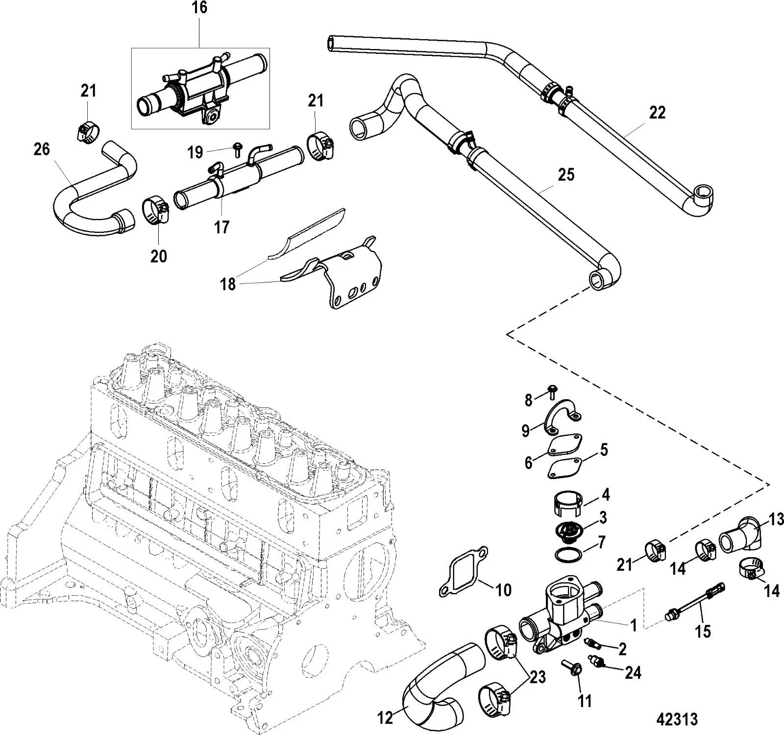 Set of 2 Thermostat Housing Gaskets for Mercruiser 3.0L (27-814680, 27-8146801)