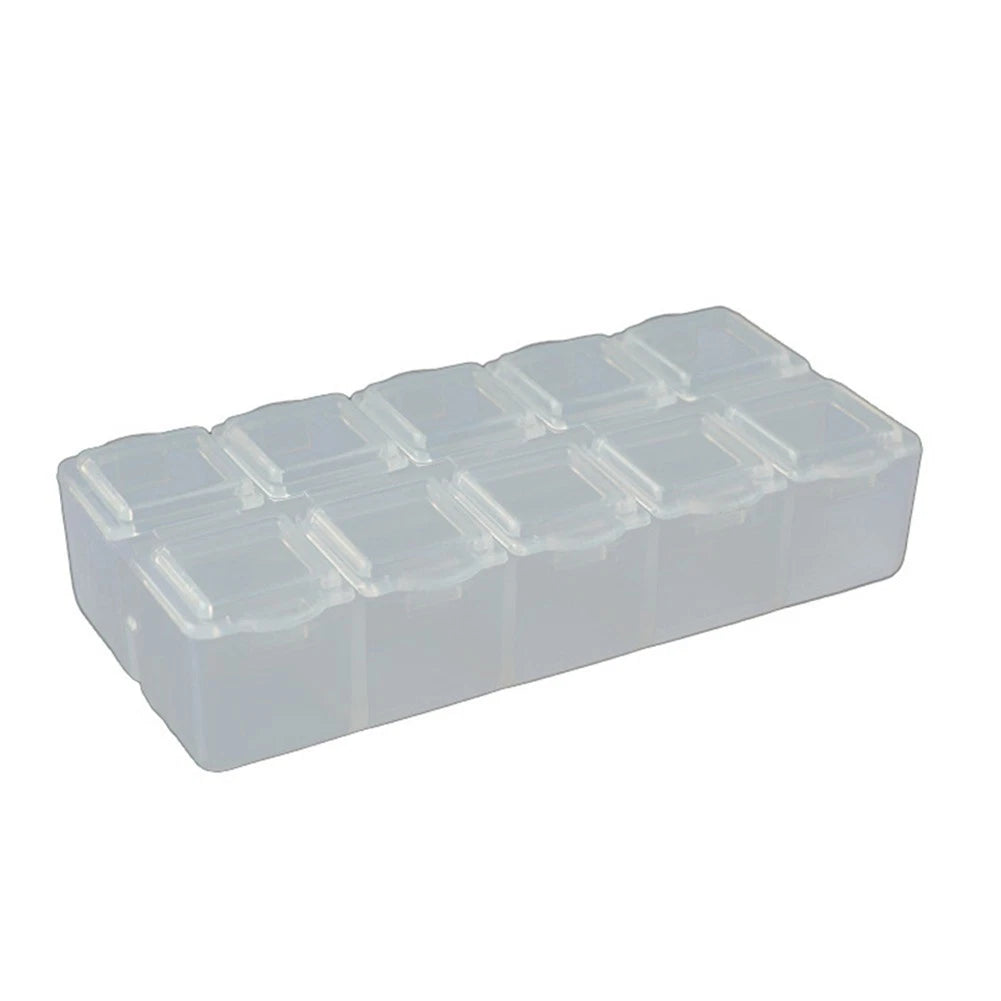 10-Pack Plastic Storage Containers for Crafts and Electronics