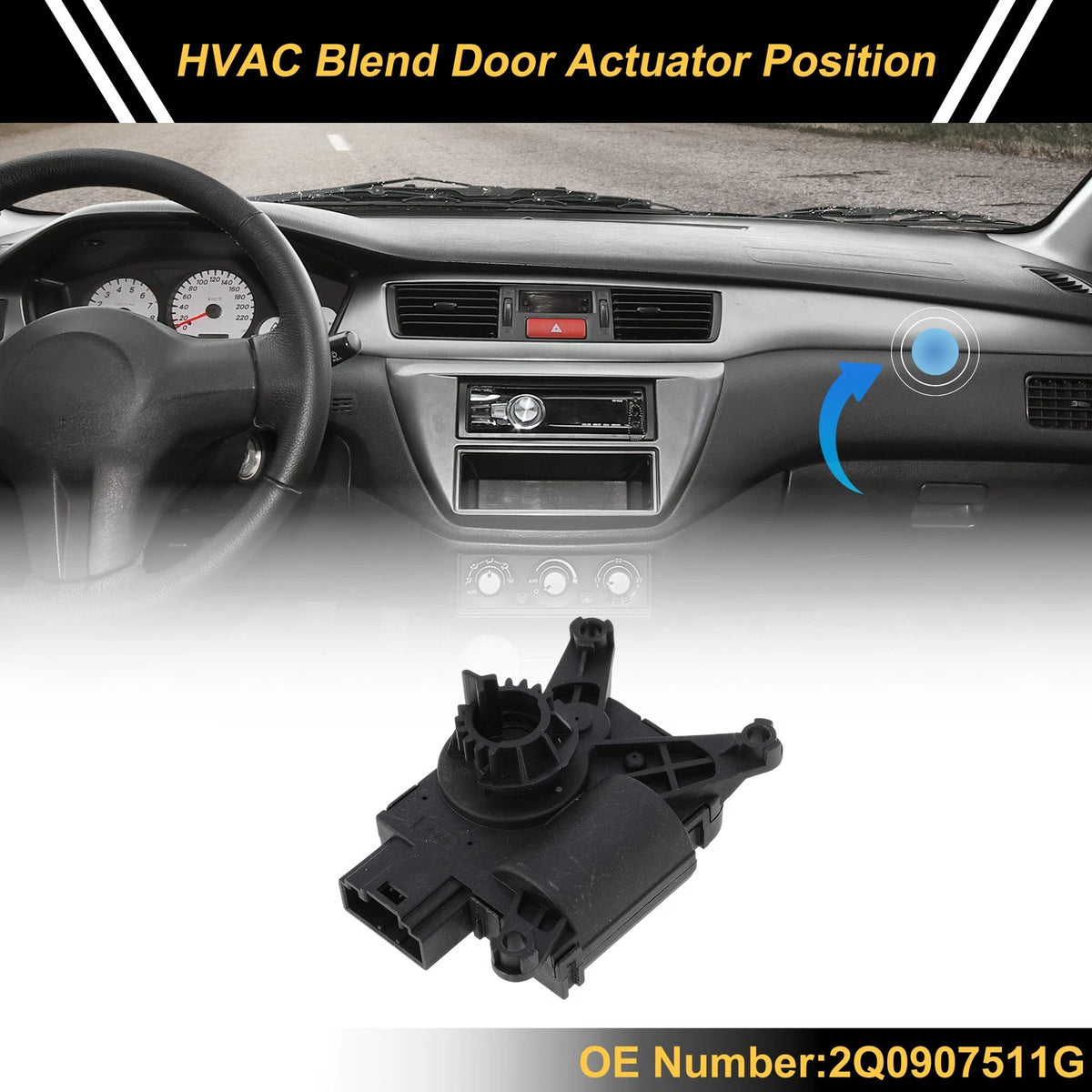 HVAC Heater Blend Door Actuator for Volkswagen Tiguan 2012–2016