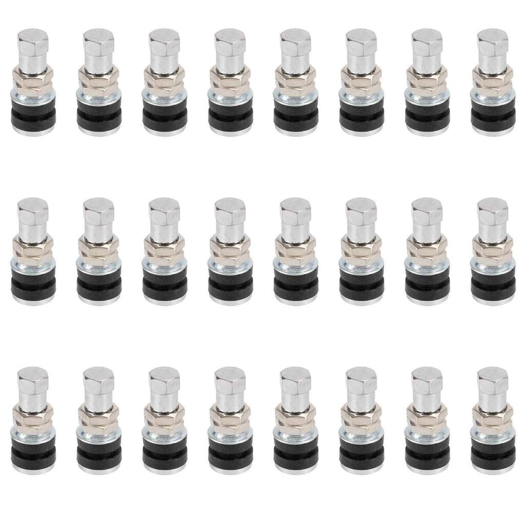24Pcs TR161 Chrome Metal Bolt Tire Valve Stems for Valve Holes .453"