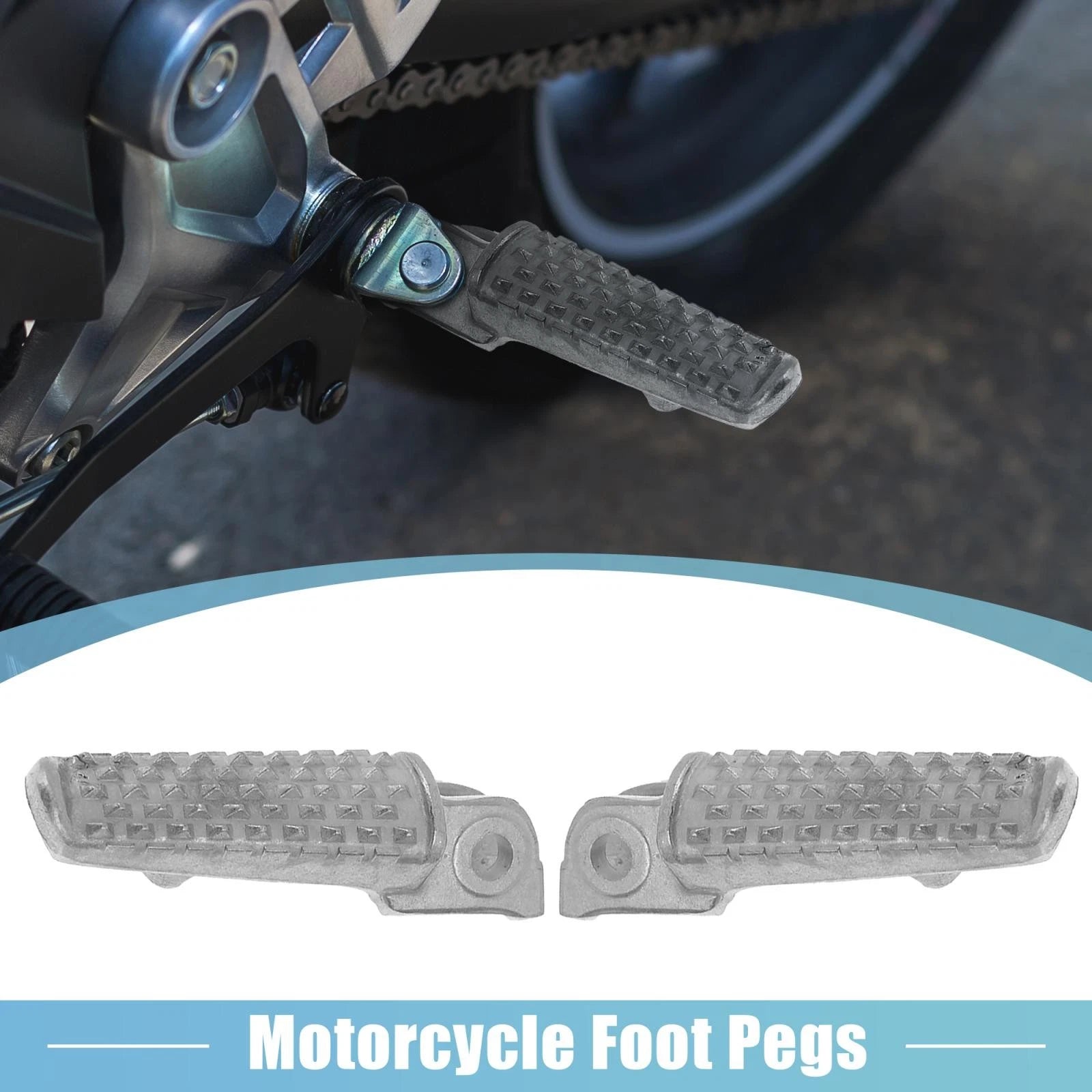 Footpegs 8mm Metal Pair Replacement for Honda Motorcycle (2000–2020)