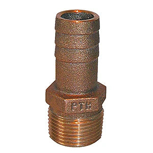 GROCO PTH-5062 1/2" NPT x 1/2" or 5/8" ID Bronze Pipe to Hose Fitting