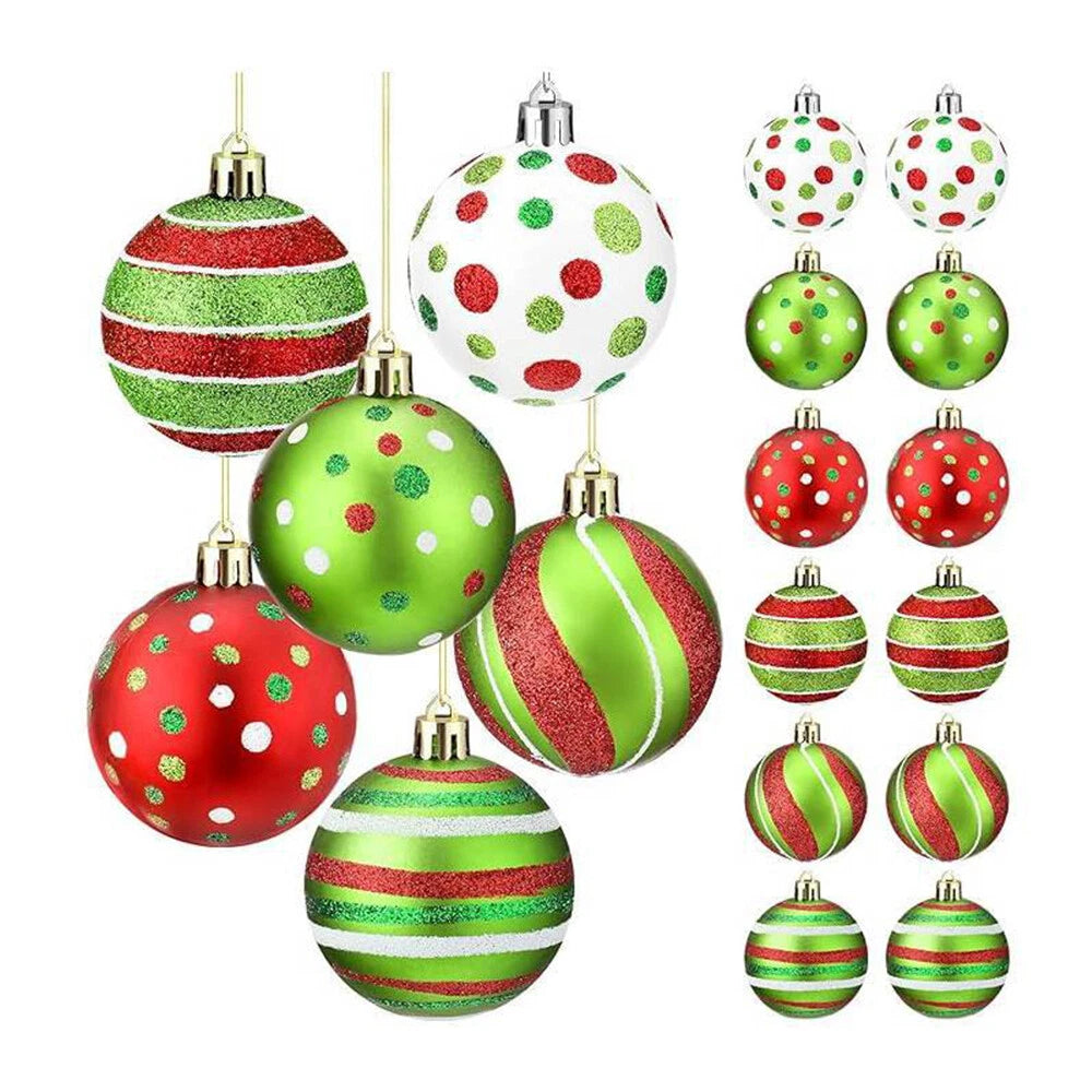 12pcs Christmas Balls Ornament for Home Indoor Holiday Decoration