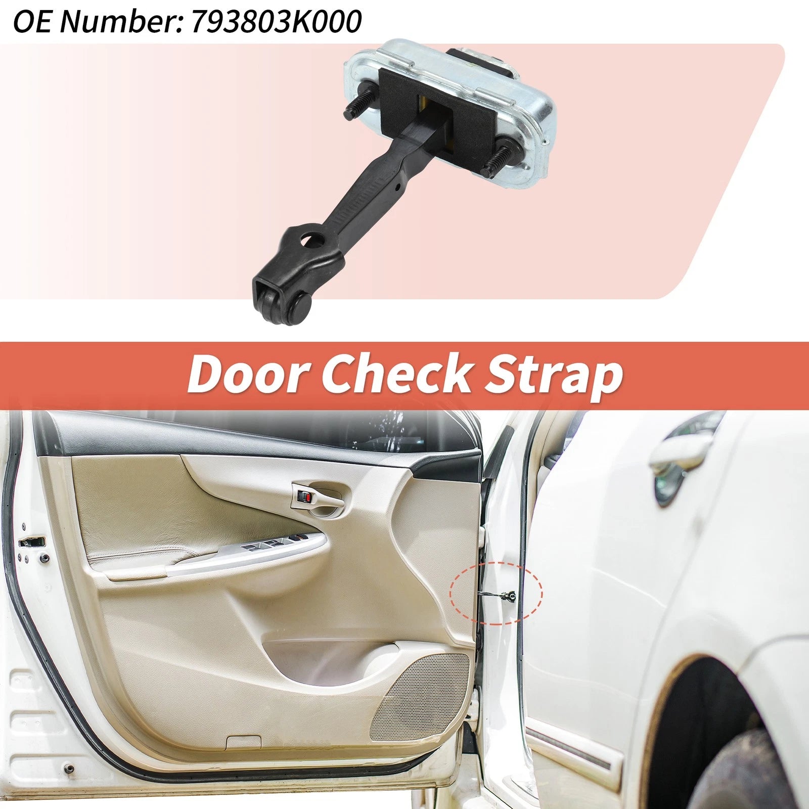 Door Check Strap Front Left Replacement for Hyundai Sonata (2006–2010)