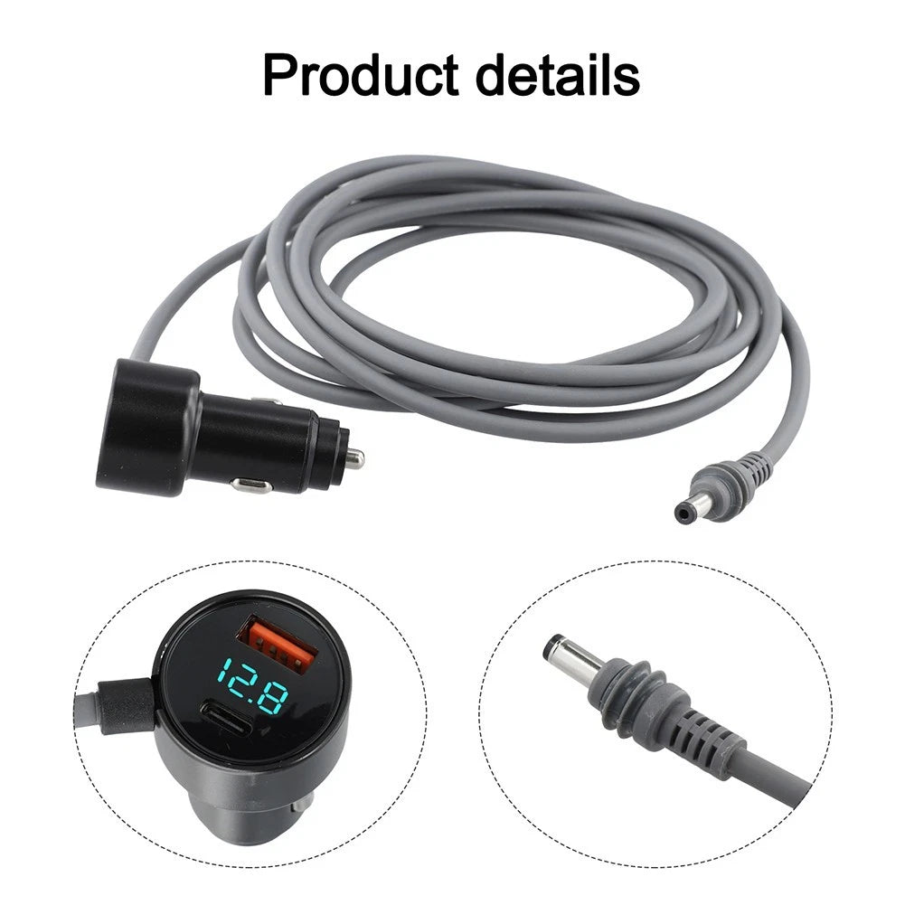 12V-24V Adapter for Car Charging (9.84ft DC Output Cable)