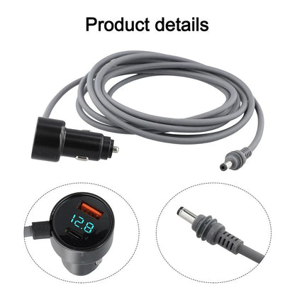 12V-24V Adapter for Car Charging (9.84ft DC Output Cable)