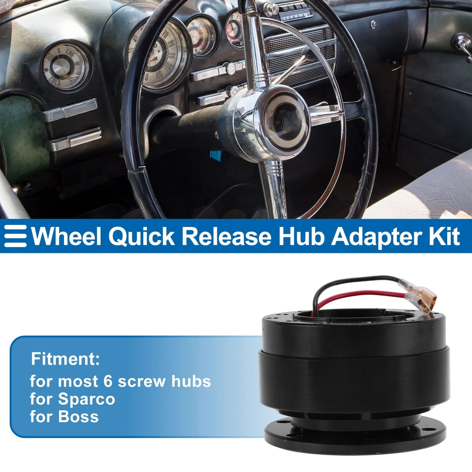 Steering Wheel Quick Release Hub Adapter 12 Hole for Universal Fit