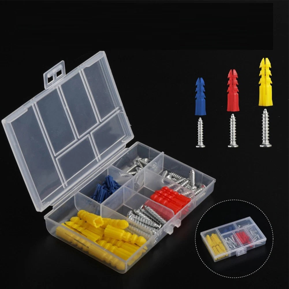 60 Pack Plastic Self Drilling Wall Anchors with Screws M5 M6 M8