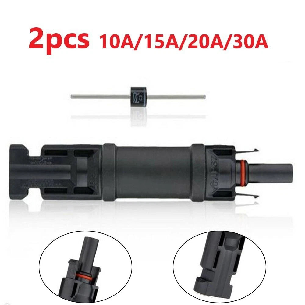 2X PV Connector 1000V Cable Blocking Diode IP67