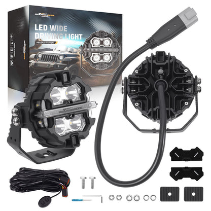 3.5" 160W LED Work Driving Light Amber & White DRL for Offroad (2010–2023)