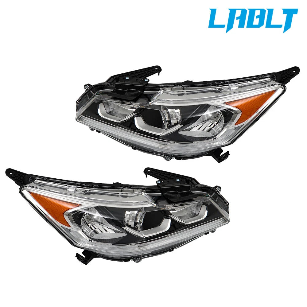 2X Black Halogen Headlight Assembly for Honda Accord Sedan (2016–2017)