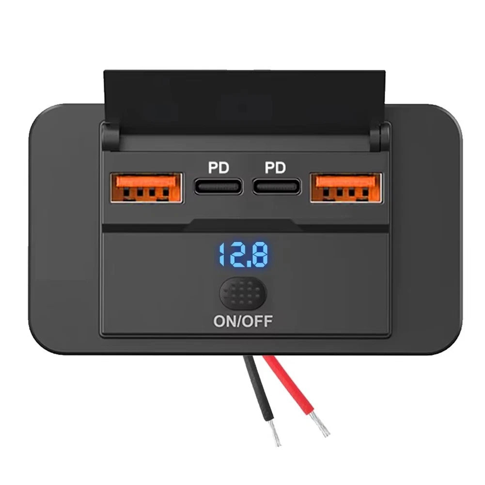 4-Port USB Car Charger Adapter for Universal Use (12V)