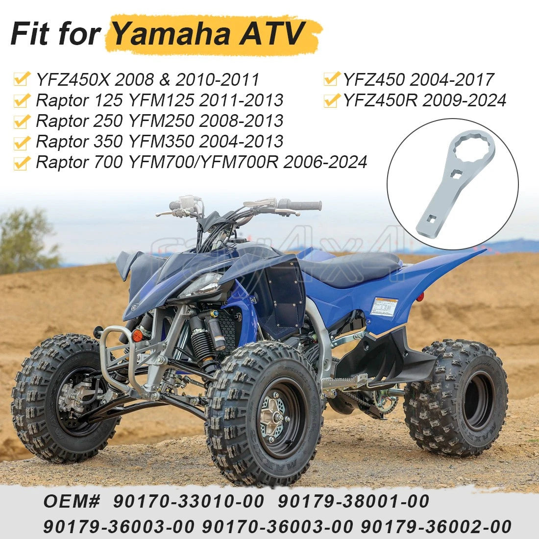 46mm Rear Axle Nut Wrench Tool for Yamaha YFZ450/YFZ450X (2004–2011)