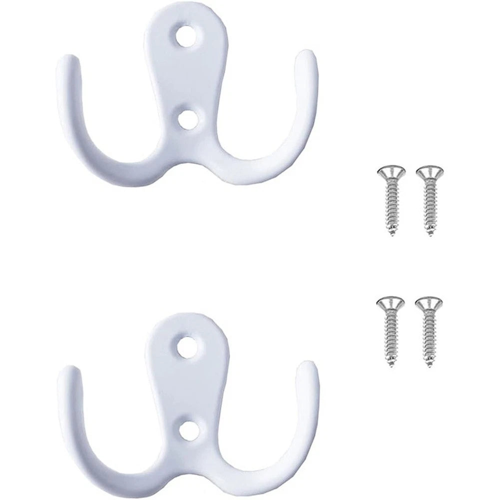 Double Prong Wall Hook for Multiple Item Hanging