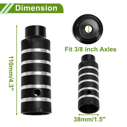 Bike Pegs 110mm Replacement Foot Pegs Black Set for Universal Cycling (All)