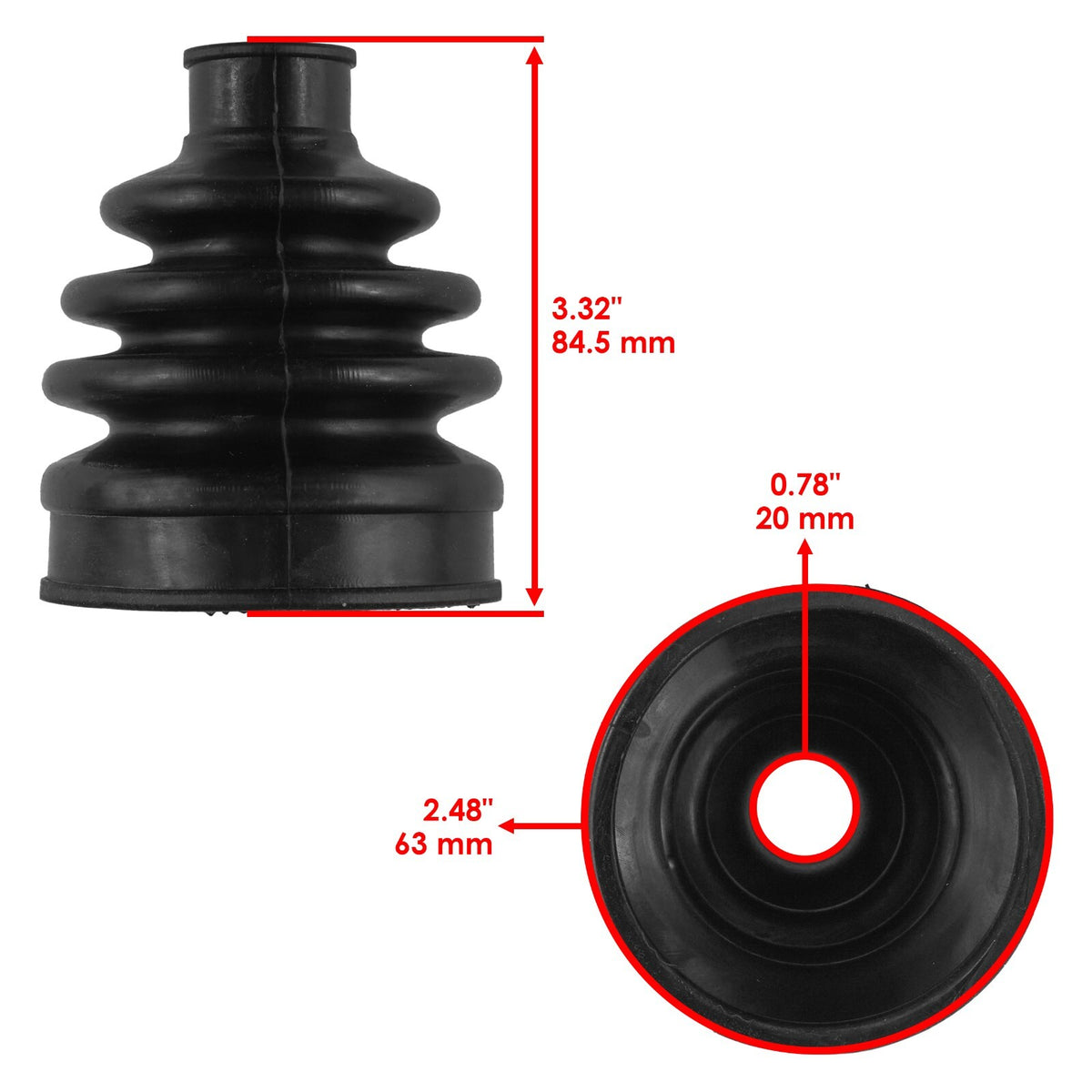 Front Axle Inner CV Boot Kit Replacement for Honda Foreman 500 TRX520 (2020–2025)