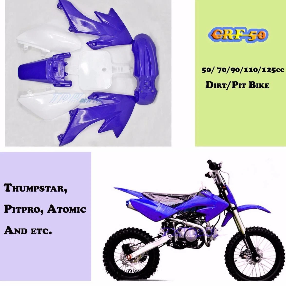 Plastics Kit for Honda/Thumpstar/Atomik/Pitpro 50-125CC (CRF 50)