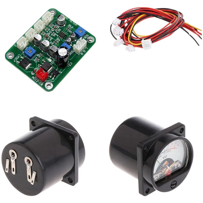 2X VU Meter Driver Board for Audio Power Meter with 5 Cables and Panel Black