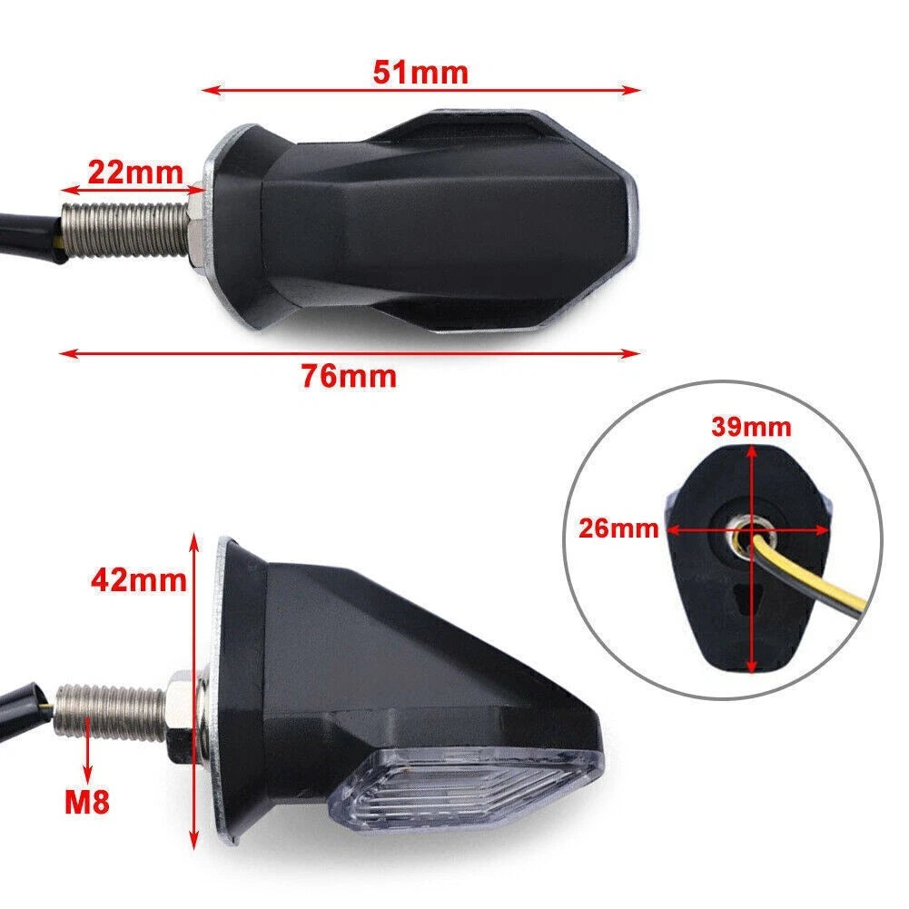 2X LED Turn Signal Lights for Motorcycle Universal 12V